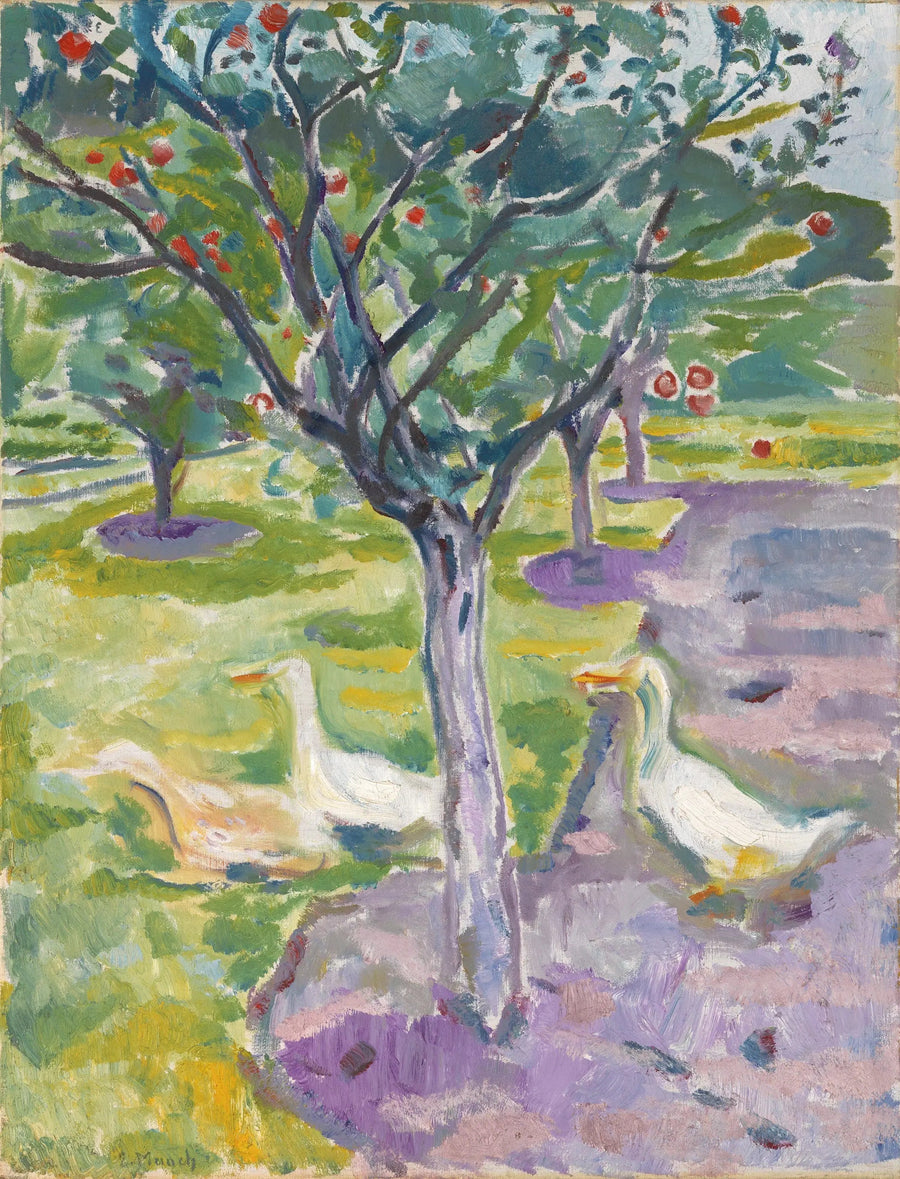 Gänse im Garten - Edvard Munch