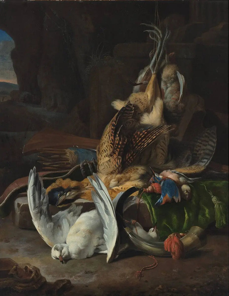 Tote Vögel und Jagdzubehör - Melchior de Hondecoeter