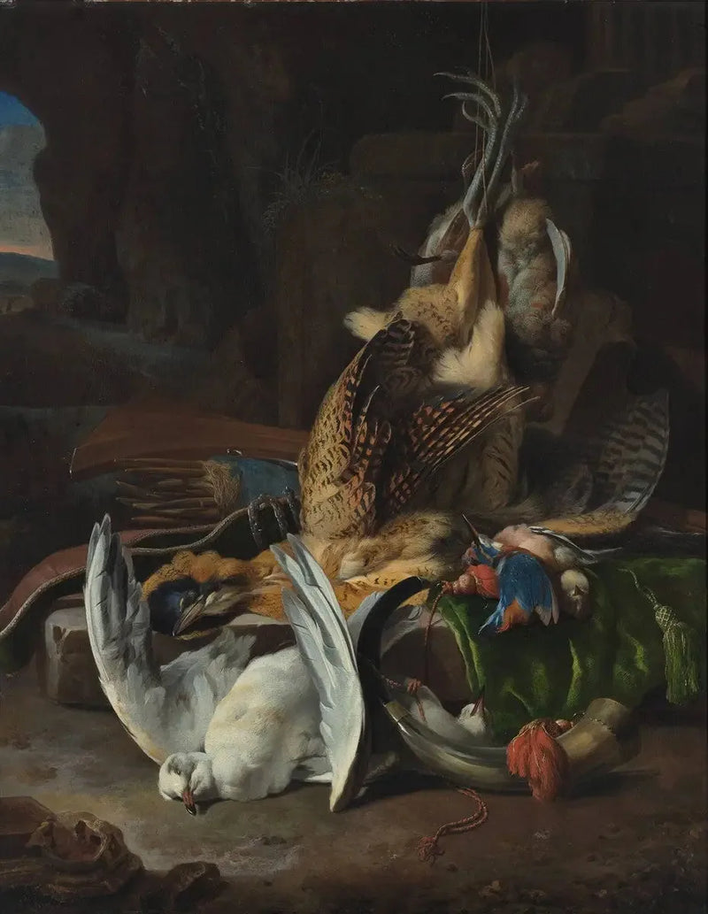 Tote Vögel und Jagdzubehör - Melchior de Hondecoeter
