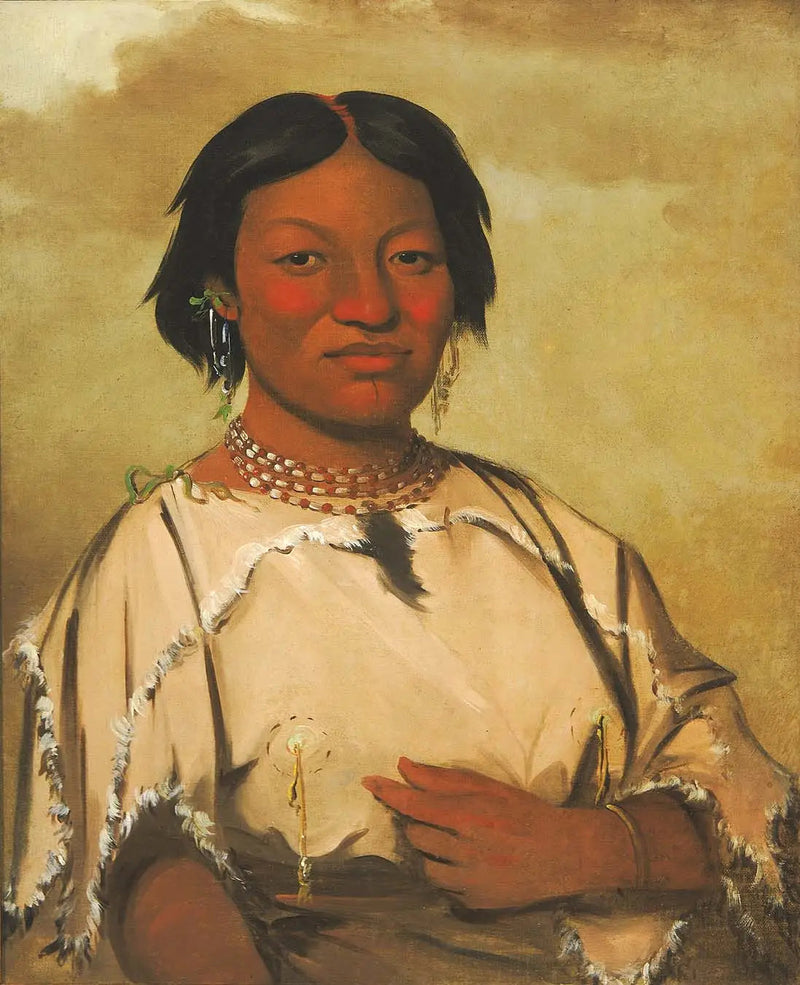 Oó-je-en-á-he-a, Die Frau, die in der Höhle eines Bären lebt - George Catlin