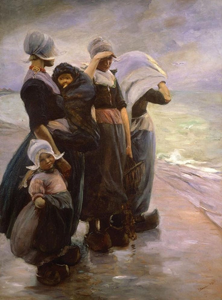 Op de dijk bij Volendam - Elizabeth Nourse image 1 reproduction de peinture à l’huile