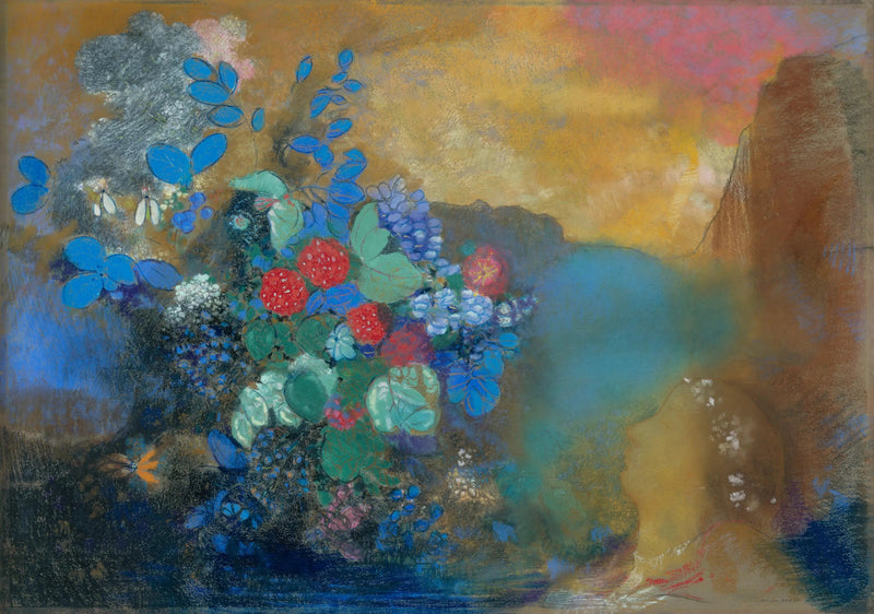 Ophelie unter den Blumen - Odilon Redon