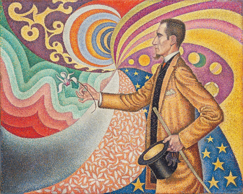Opus über das Email eines rhythmischen Hintergrunds aus Maßen und Winkeln, von Tönen und Farbtönen, Porträt von M. Félix Fénéon im Jahr 1890 - Paul Signac