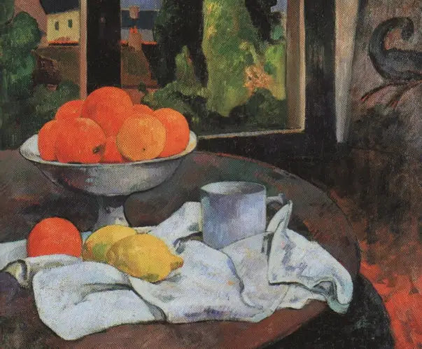 Oranges et citrons avec vue sur Pont-Aven - Paul Gauguin image 1 tableau peint à l’huile sur toile
