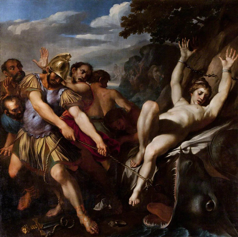 Orlando, der die Olympia des Meeresmonsters befreit - Ludovico Carracci