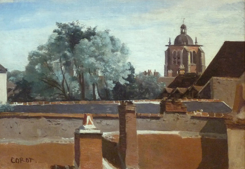 Orléans, Blick aus einem Fenster mit Blick auf den Tour Sainte-Paterne - Jean-Baptiste Camille Corot