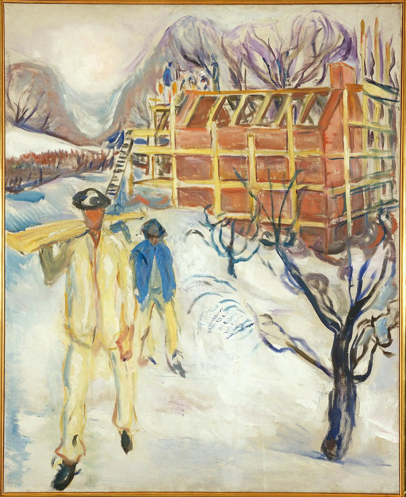 Bauarbeiter im Schnee - Edvard Munch