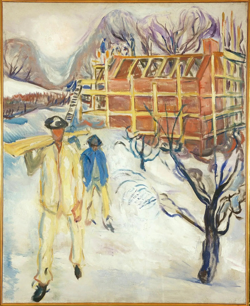 Bauarbeiter im Schnee - Edvard Munch