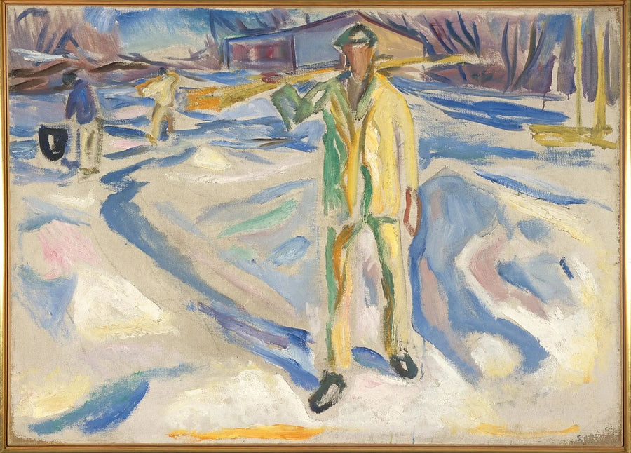 Bauarbeiter im Schnee - Edvard Munch