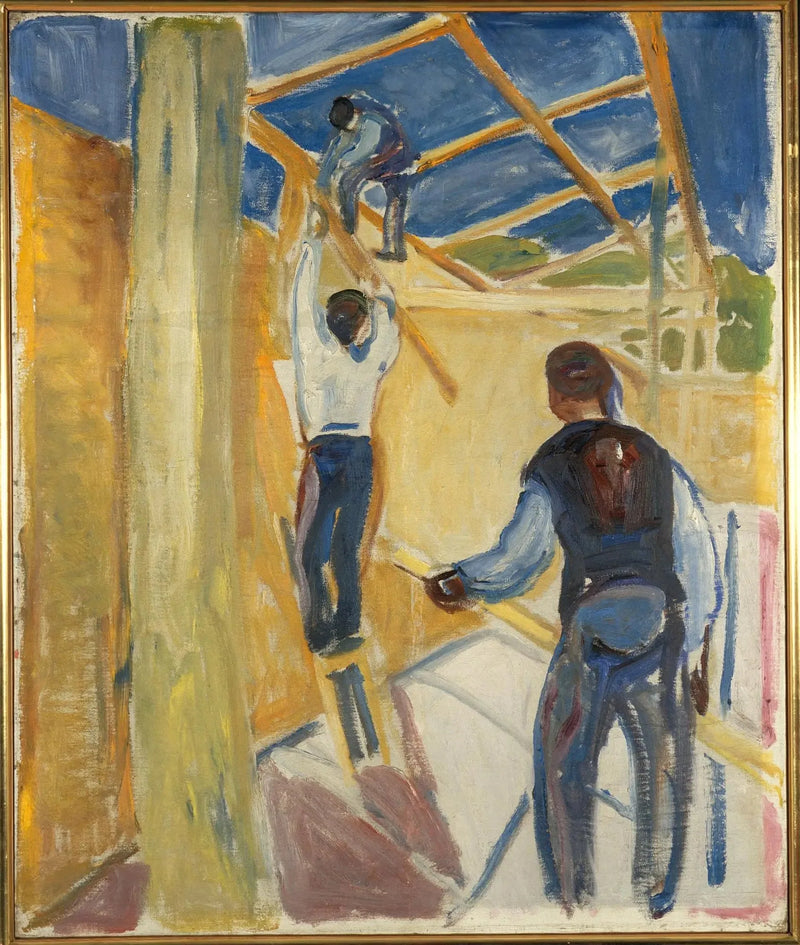 Bauarbeiter im Atelier - Edvard Munch