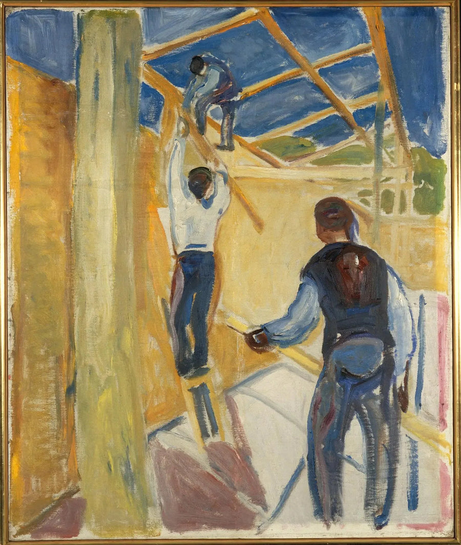 Bauarbeiter im Atelier - Edvard Munch