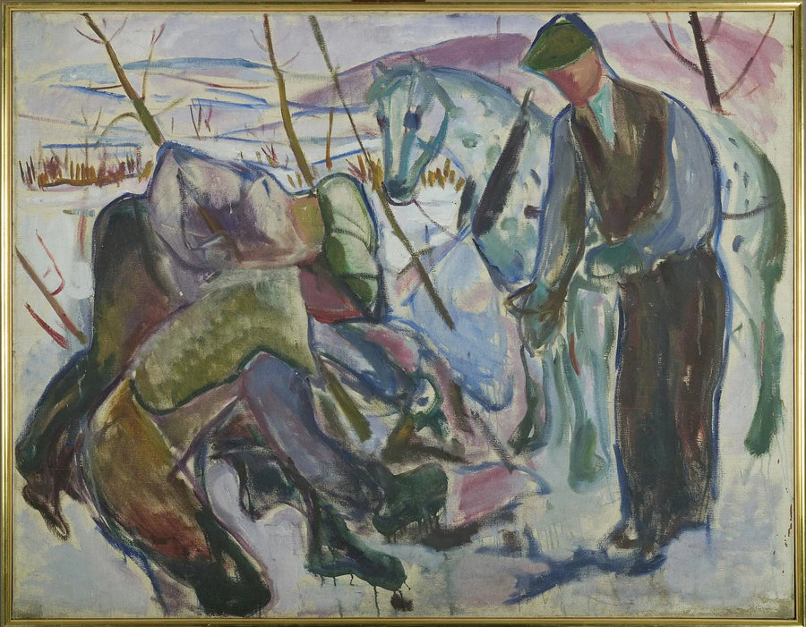 Arbeiter und Pferd - Edvard Munch