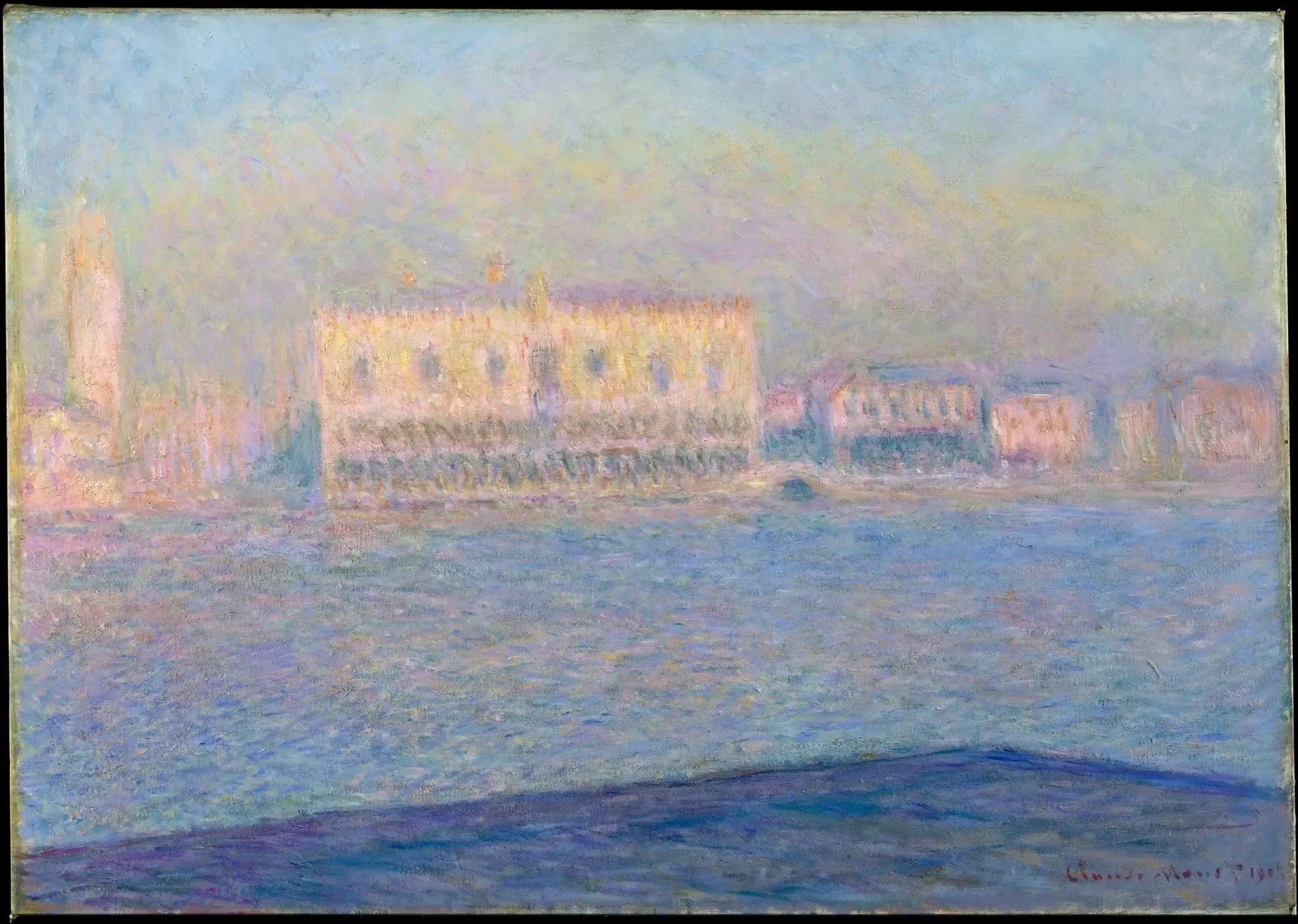 Le Palais des Doges vu de San Giorgio Maggiore de Claude Monet, 1908 – Metropolitan Museum 59.188.1, Wildenstein 1755