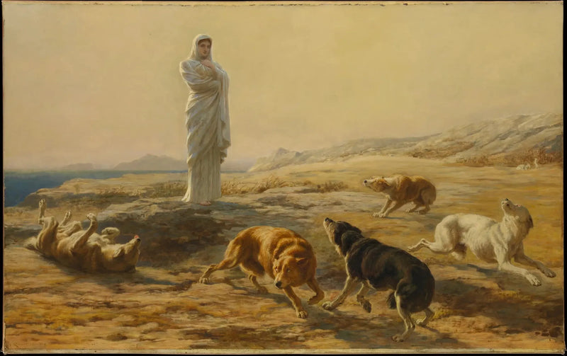 Pallas Athéna und die Hunde des Hirten - Briton Rivière
