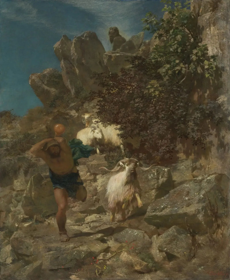 Pan erschreckt einen Hirten - Arnold Böcklin