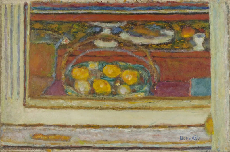 Früchtekorb im Spiegel reflektiert - Pierre Bonnard