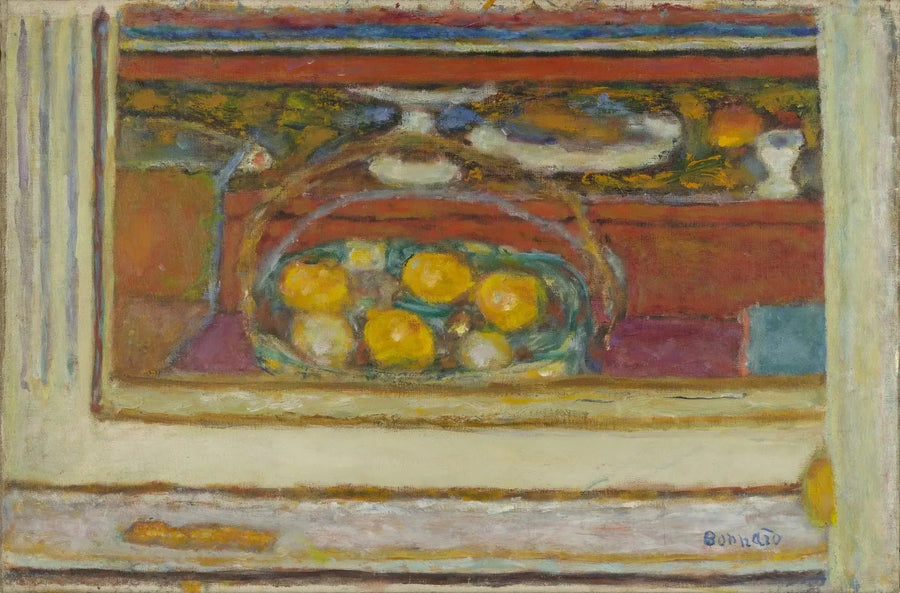Früchtekorb im Spiegel reflektiert - Pierre Bonnard