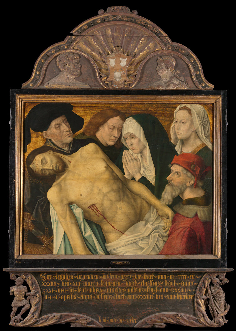 Panneau central d'un triptyque commémoratif (anciennement appelé table commémorative de Gertz) avec la lamentation - Artiste inconnu du Rijksmuseum