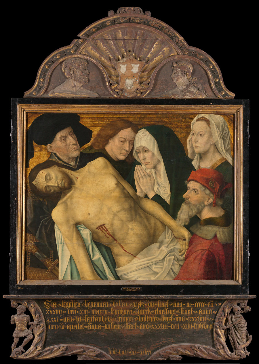 Panneau central d'un triptyque commémoratif (anciennement appelé table commémorative de Gertz) avec la lamentation - Artiste inconnu du Rijksmuseum