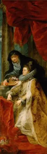 Rechtes Panel des Altars von Ildefonse (Isabelle mit Elisabeth von Ungarn) - Peter Paul Rubens