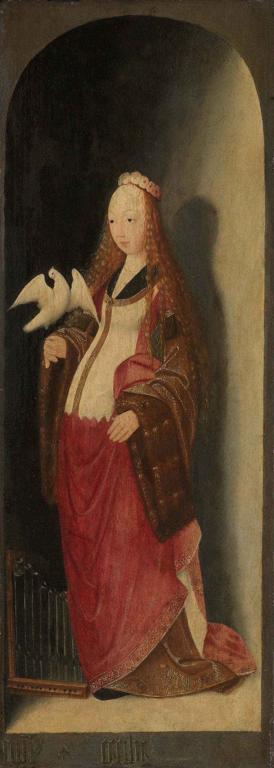 Panneau droit d'un triptyque avec Sainte Cécile - Maïtre du diptyque de Brunswick