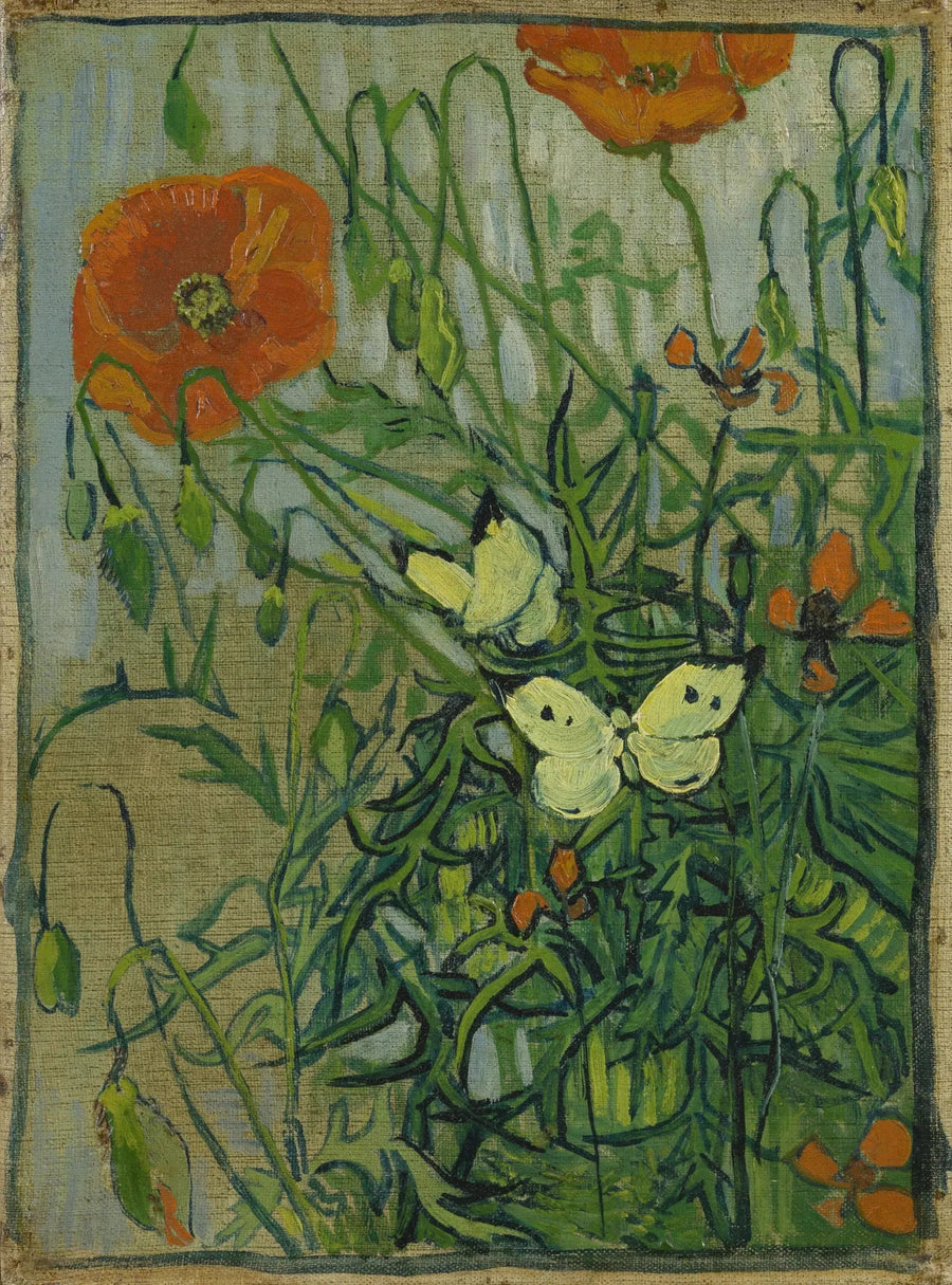 Schmetterlinge und Mohnblumen - Vincent van Gogh