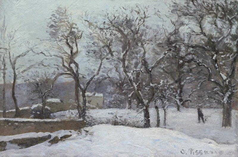 Schlosspark Pont im Schnee, Louveciennes - Camille Pissarro