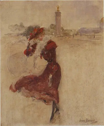 Parisienne in rotem Kleid - Jean Béraud