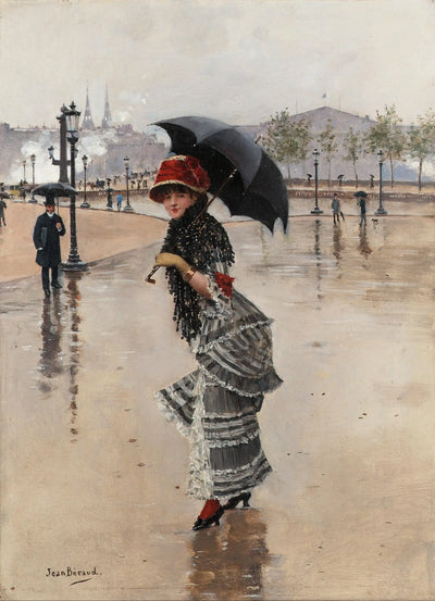 Parisienne un jour de pluie place de la Concorde - Jean Béraud - Alpha Reproduction