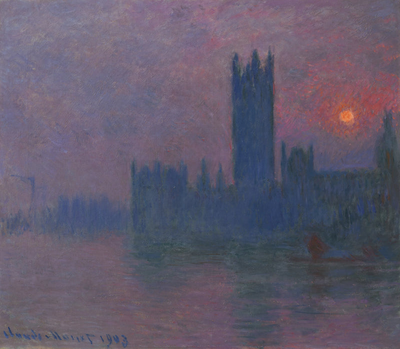Parlament, untergehende Sonne W1604 - Claude Monet