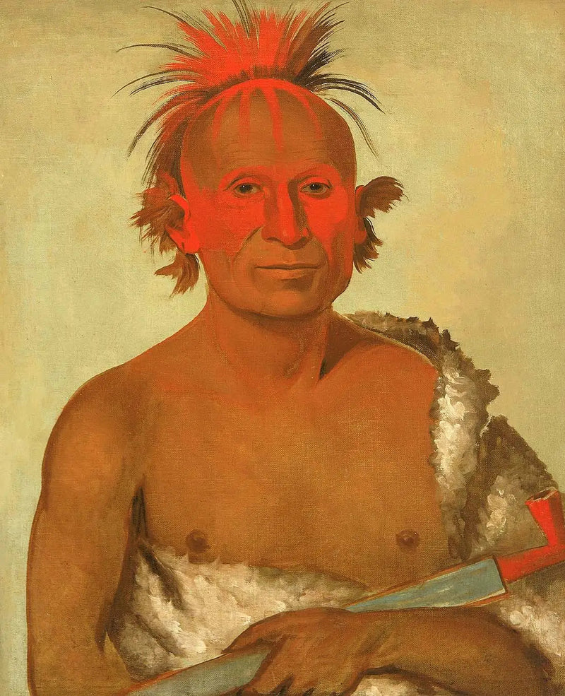 Pash-ee-pa-hó, kleiner Chef mit Messer, der Junge, einer der Krieger von Black Hawk - George Catlin