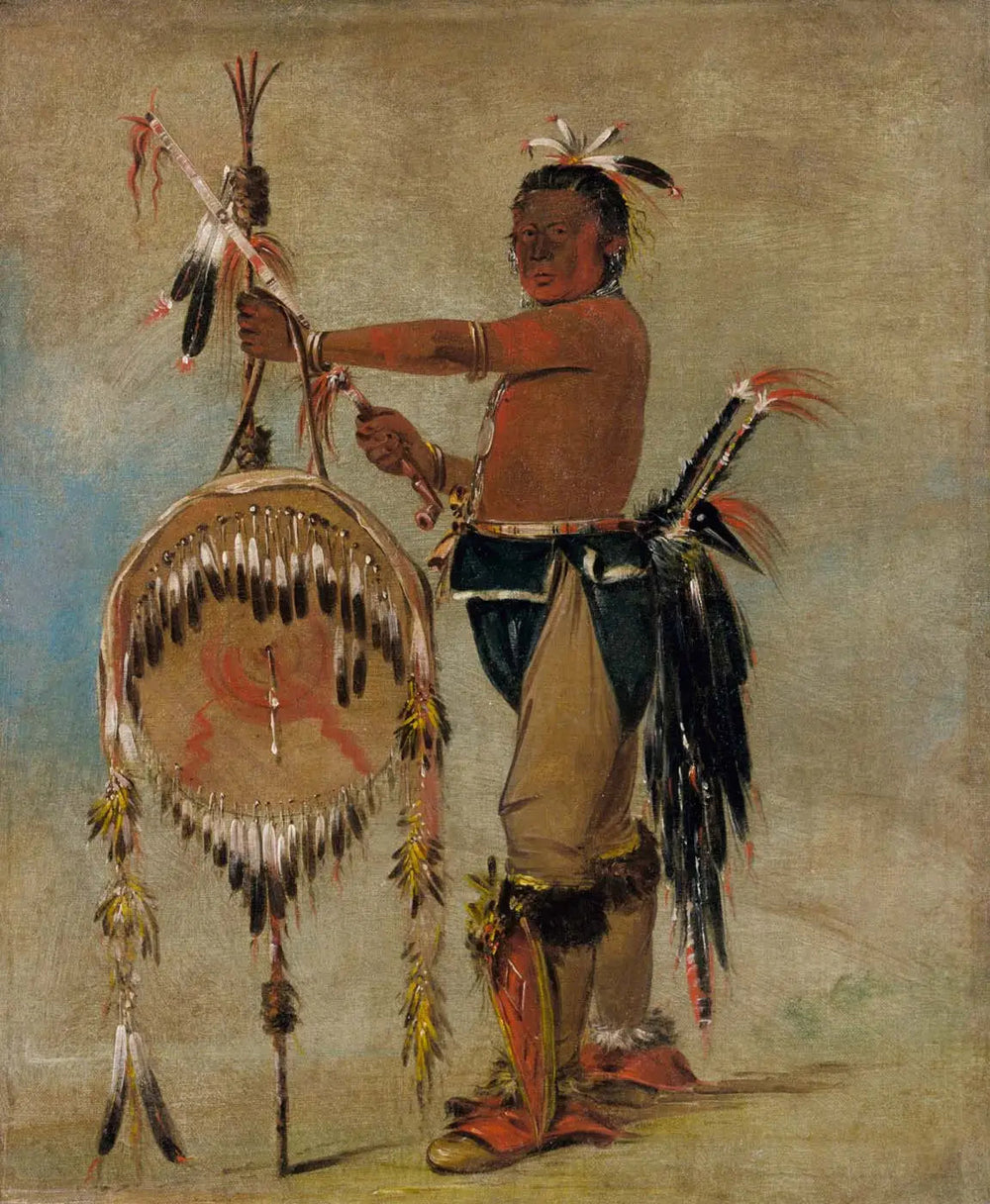 Pash-ee-pa-hó, Petit Chef Poignardant, un Vénérable Chef Sauk - George Catlin image 1 copie de tableau peinte à la main