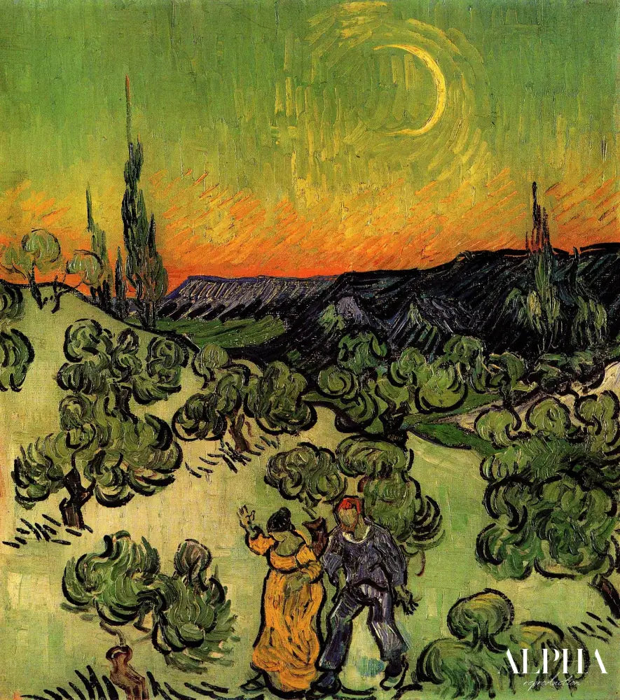 Passage à la lumière de lune - Van Gogh - Reproductions de tableaux et peintures haut de gamme