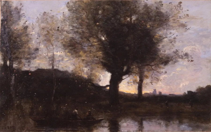 Passage en bateau - In der Nähe von Douai - Jean-Baptiste Camille Corot