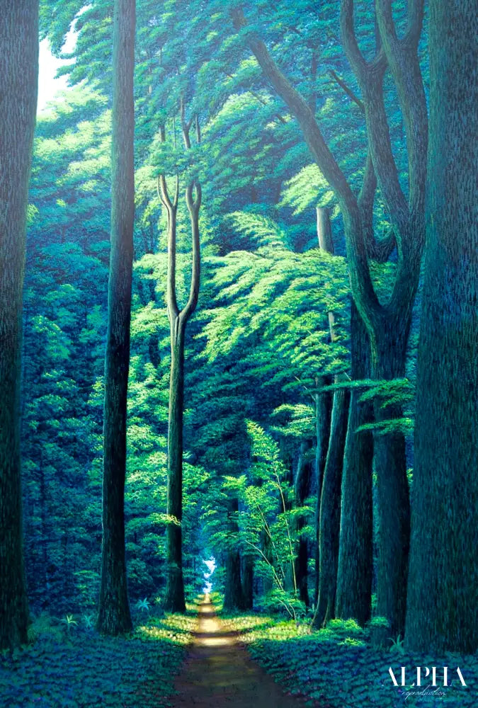 Path in the Green Forest - Wanna | 130 x 190 cm Reproductions de tableaux à la peinture à l’huile