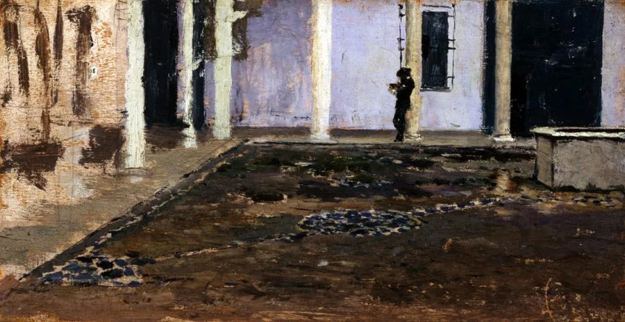 Patio du Palais du Duc d'Alba, Séville : tableau de Raimundo de Madrazo y Garreta - Mariano Fortuny Marsal