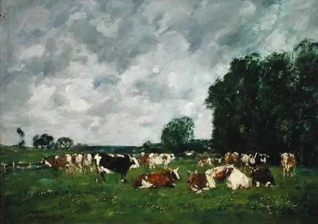 Pâturage à Fervaques - Eugène Boudin image 1 reproduction réalisée par Alpha Reproduction