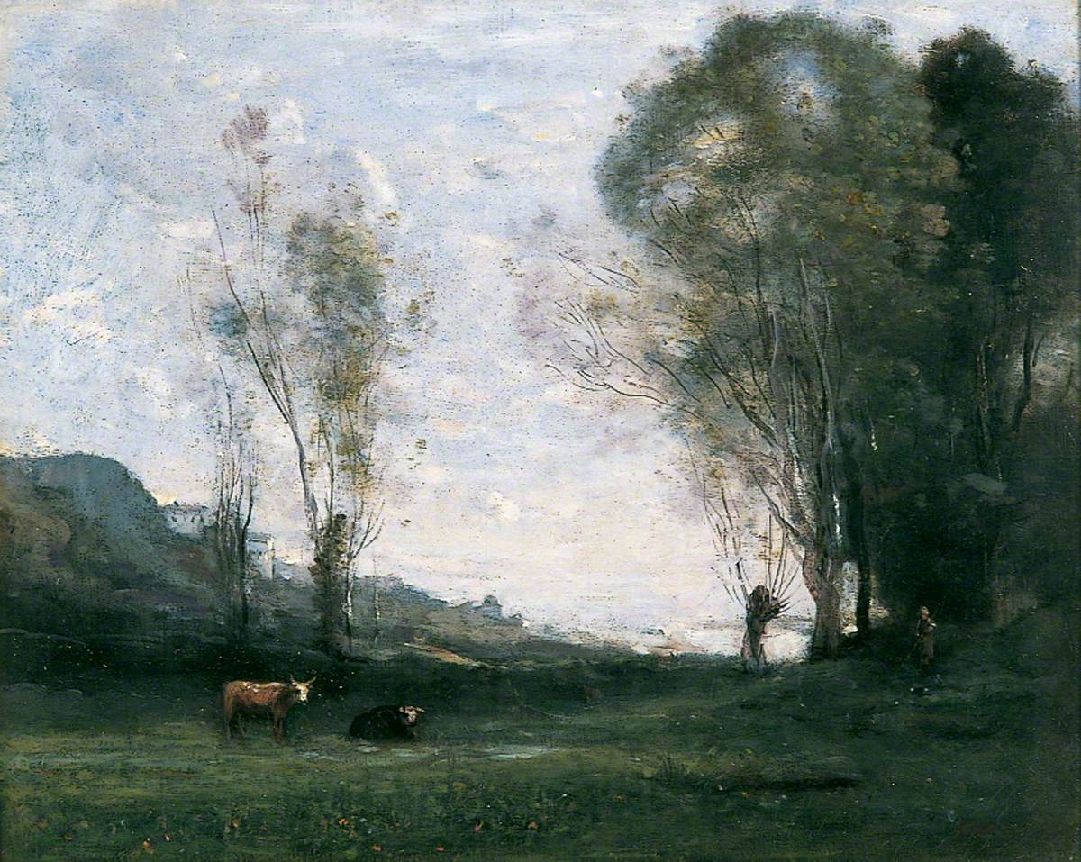 Pâturage bordé de saules - Jean-Baptiste Camille Corot - Alpha Reproduction
