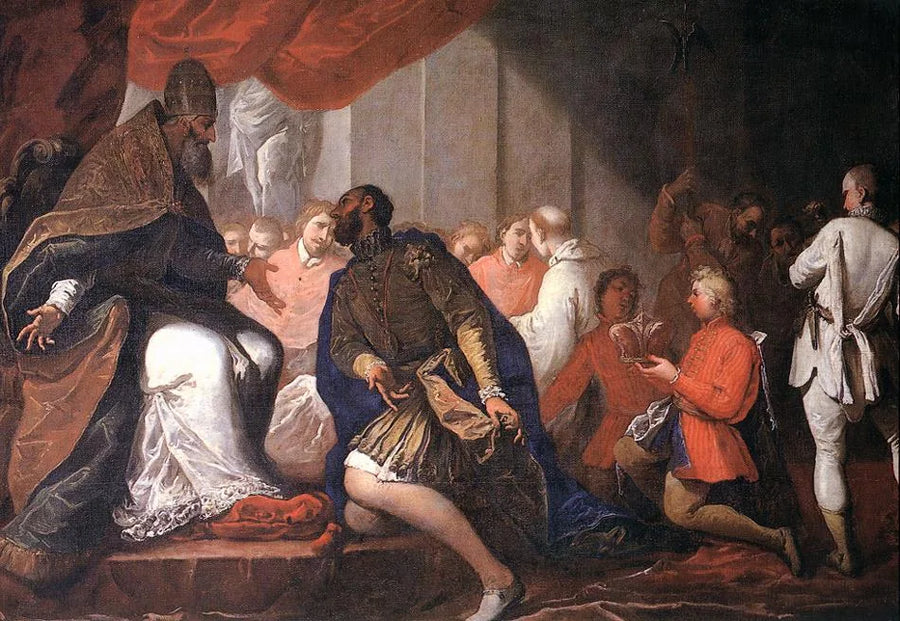 Paul III nennt seinen Sohn Pier Luigi Herzog von Plaisance und Parma - Sebastiano Ricci