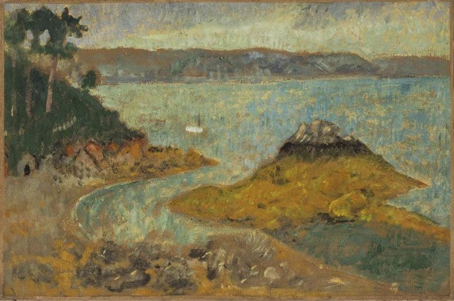 Ile de la douane sur le Trieux et bateau blanc - Paul Sérusier