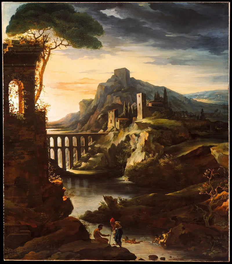 Landschaft mit Aquädukt, genannt Der Abend - Théodore Géricault