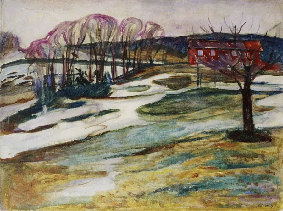 Landschaft mit rotem Haus - Edvard Munch