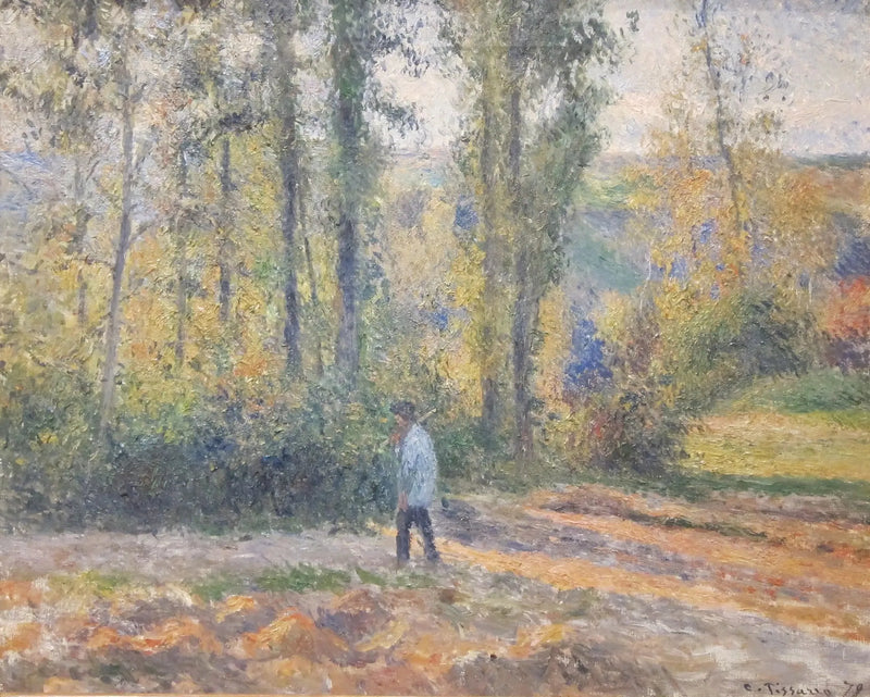 Landschaft bei Pontoise mit einem Jäger - Camille Pissarro
