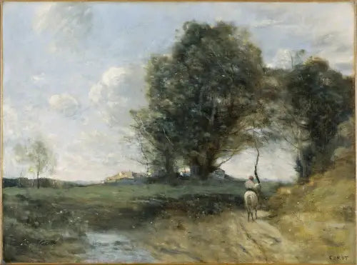 Landschaft mit Reiter - Jean-Baptiste Camille Corot
