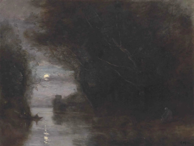 Mondlandschaft bei Mondschein - Jean-Baptiste Camille Corot