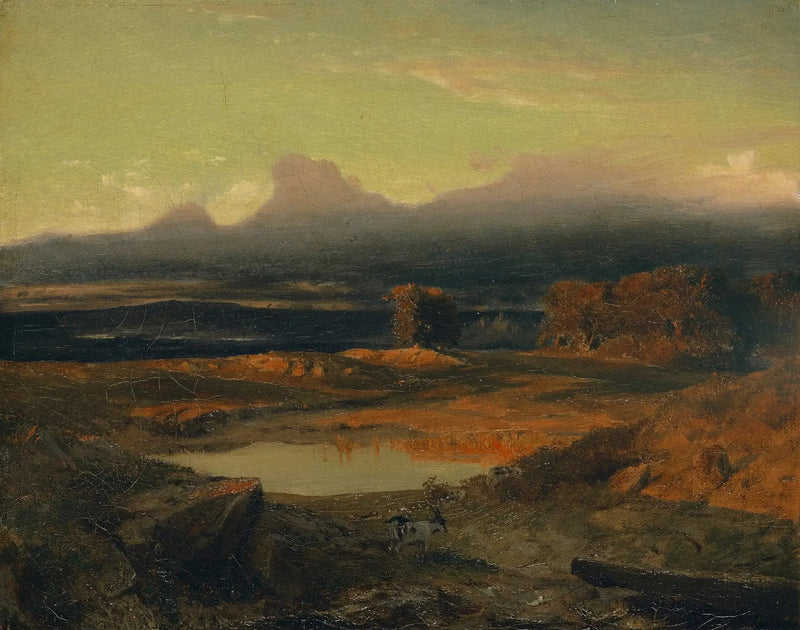 Sonnenuntergangslandschaft - Arnold Böcklin