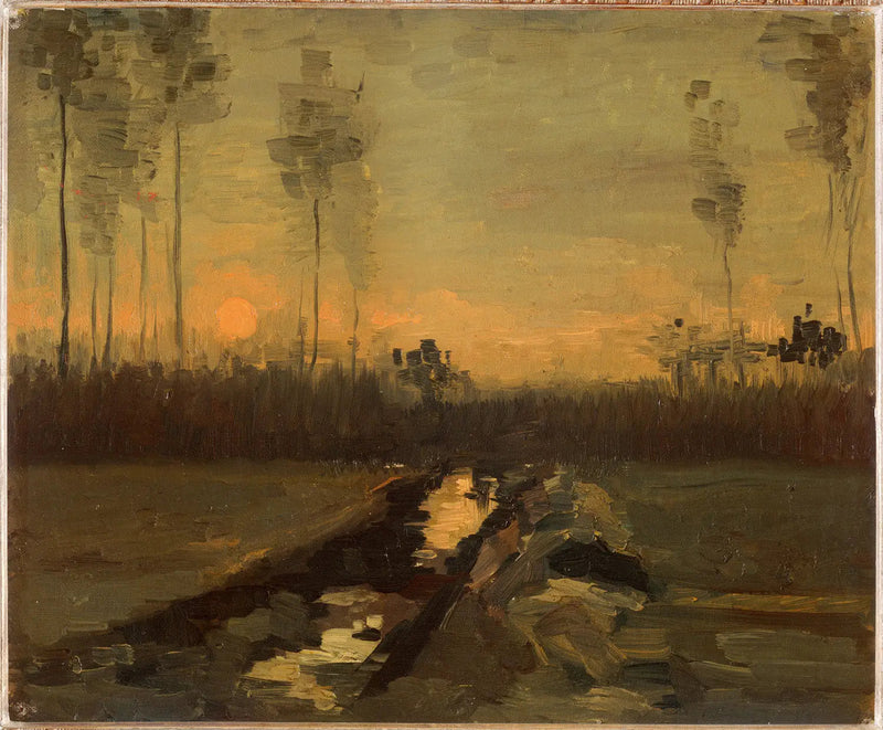 Landschaft bei Sonnenuntergang - Vincent van Gogh