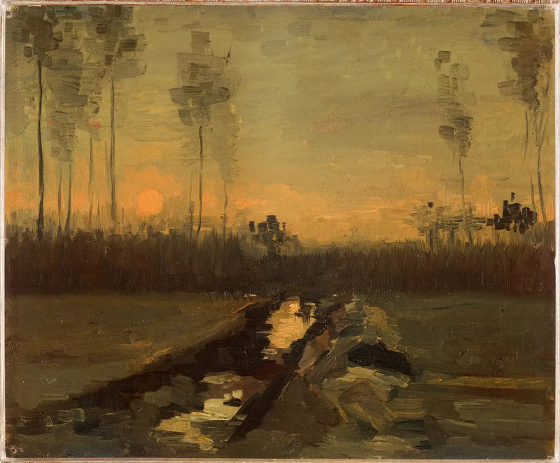 Landschaft bei Sonnenuntergang - Vincent van Gogh
