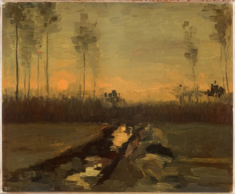 Landschaft bei Sonnenuntergang - Vincent van Gogh