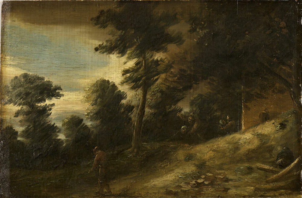 Paysage au crépuscule - Adriaen Brouwer image 1 tableau peint à l’huile sur toile